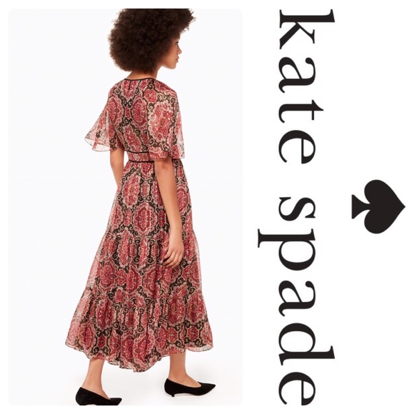 New Kate Medallion Metallic Midi Dress Multi Black - Picture 3 of 6